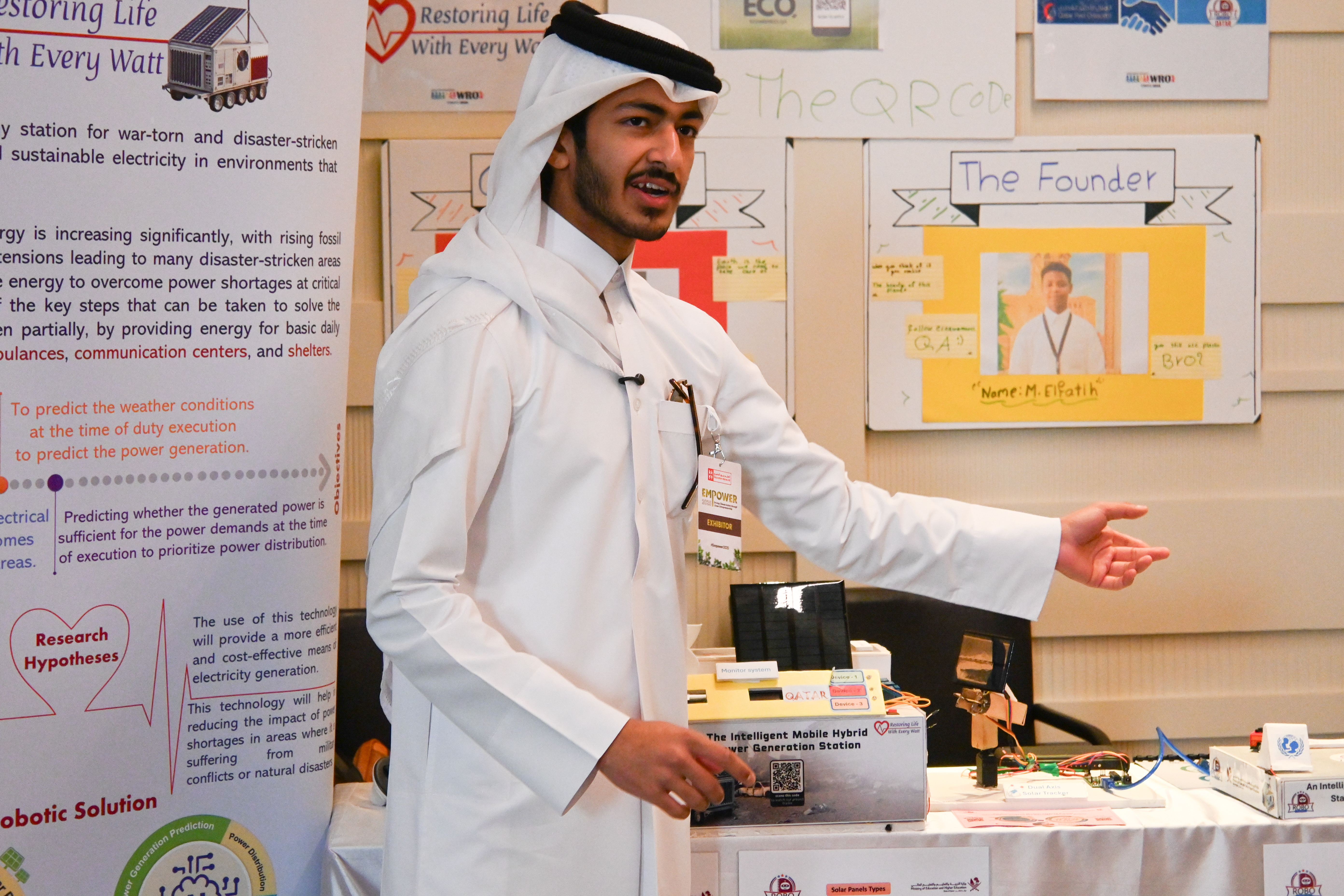 Qatar youth presenting at climate event